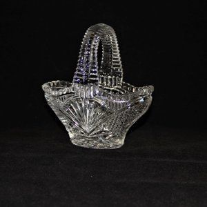 Vintage Oberglas Austrian Clear Crystal Basket